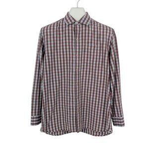 Tommy Bahama Gingham Plaid Button Up Shirt Men Size M Silk Blend Island Western